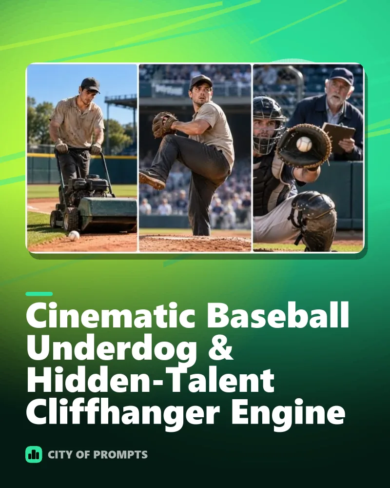 Cover image for Cinematic Baseball Underdog & Hidden-Talent Cliffhanger Engine