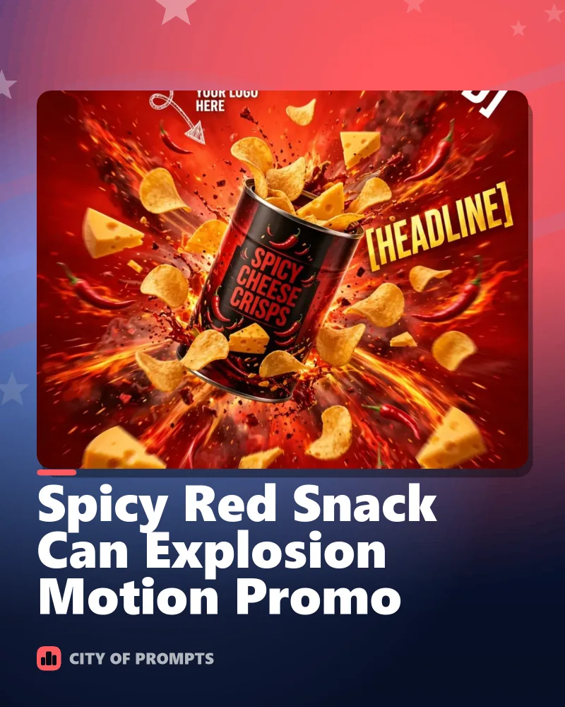 Cover image for Spicy Red Snack Can Explosion Motion Promo