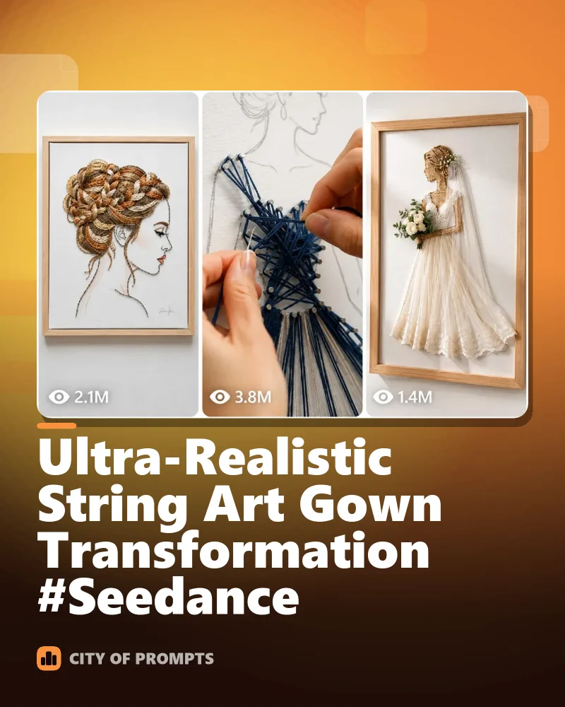 Cover image for Ultra-Realistic String Art Gown Transformation #Seedance