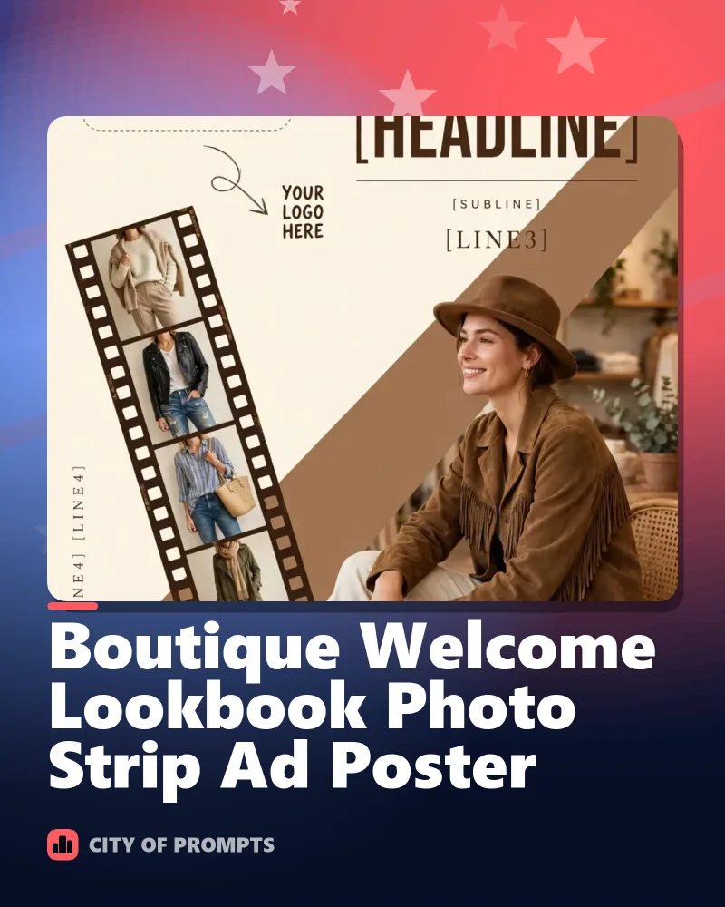 Cover image for Boutique Welcome Lookbook Photo Strip Ad Poster