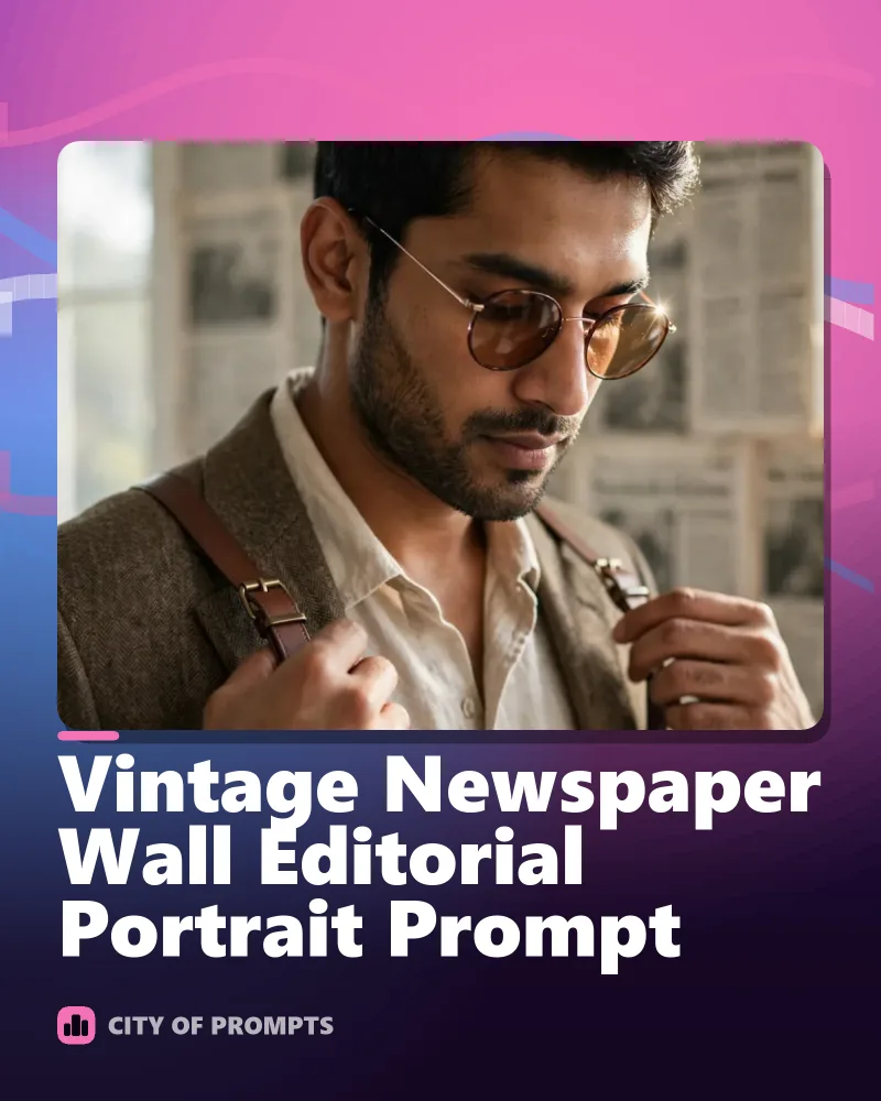 Cover image for Vintage Newspaper Wall Editorial Portrait Prompt