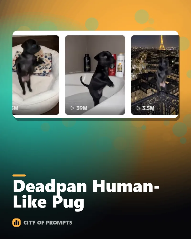 Cover image for Deadpan Human-Like Pug
