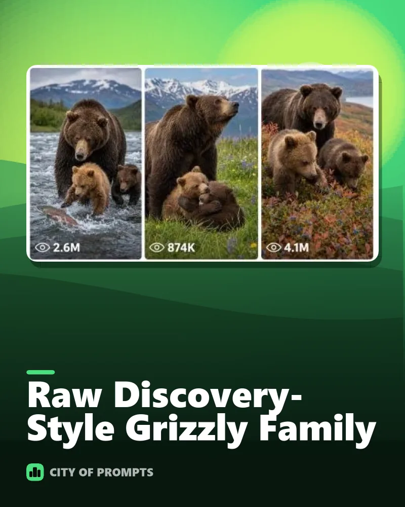 Cover image for Raw Discovery-Style Grizzly Family