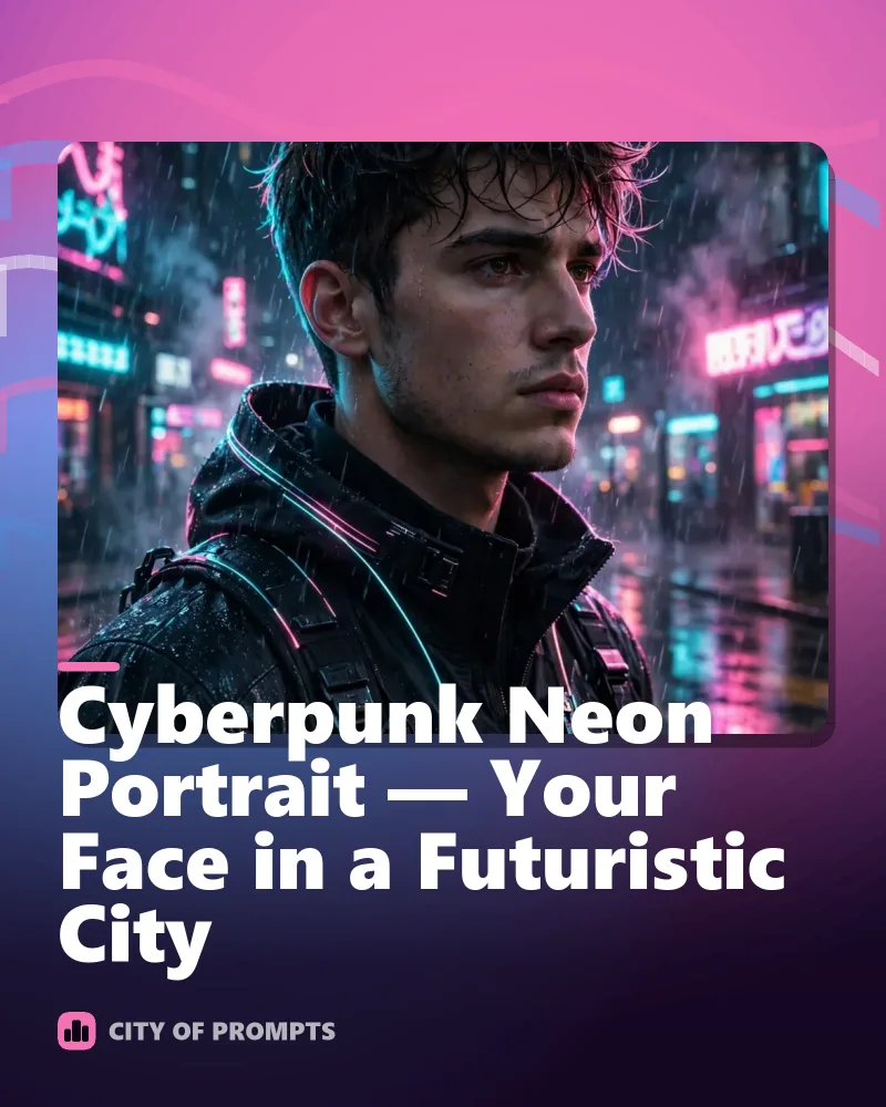 Cover image for Cyberpunk Neon Portrait — Your Face in a Futuristic City