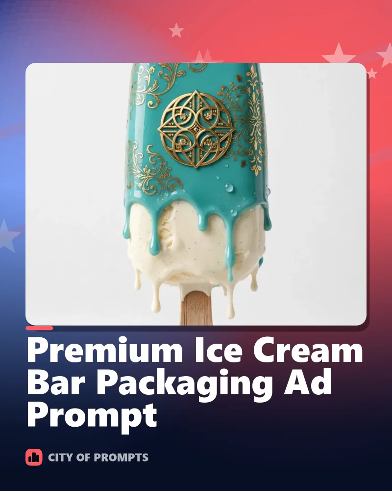 Cover image for Premium Ice Cream Bar Packaging Ad Prompt