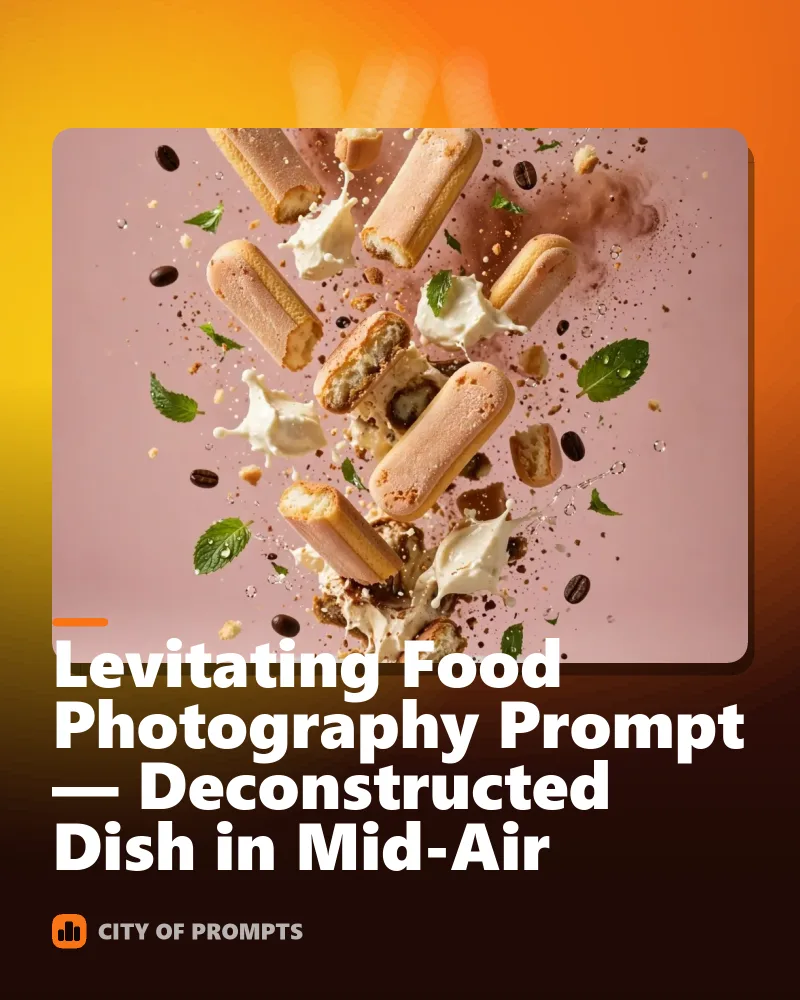 Cover image for Levitating Food Photography Prompt — Deconstructed Dish in Mid-Air
