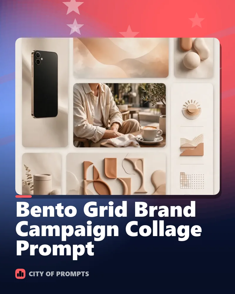 Cover image for Bento Grid Brand Campaign Collage Prompt