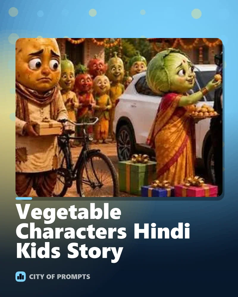 Cover image for Vegetable Characters Hindi Kids Story