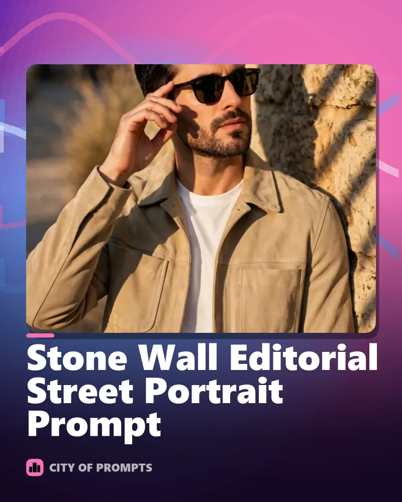 Cover image for Stone Wall Editorial Street Portrait Prompt