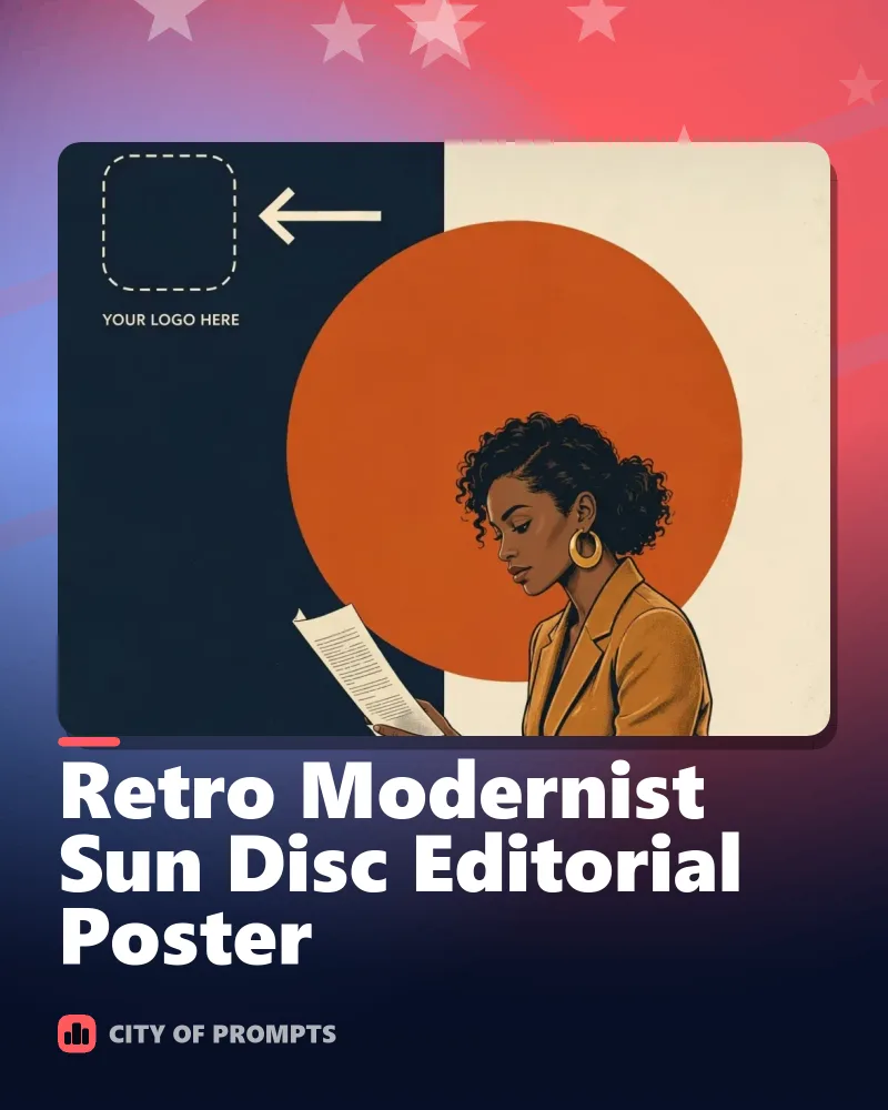Cover image for Retro Modernist Sun Disc Editorial Poster