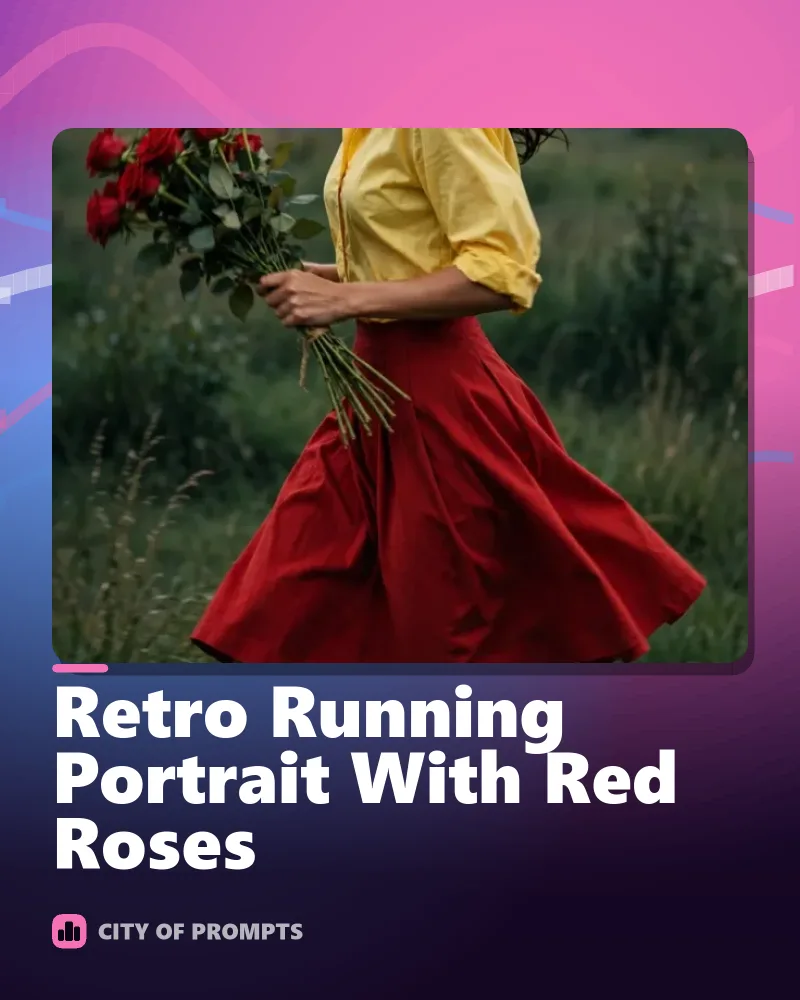 Cover image for Retro Running Portrait With Red Roses