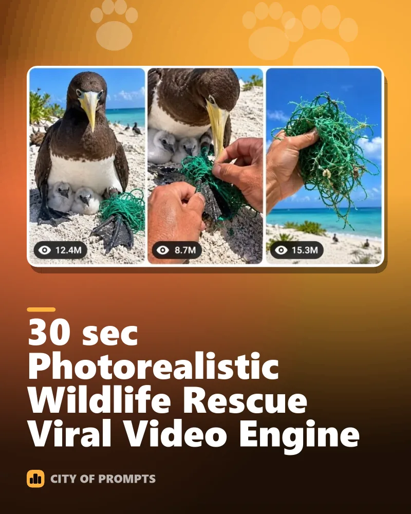 Cover image for 30 sec Photorealistic Wildlife Rescue Viral Video Engine