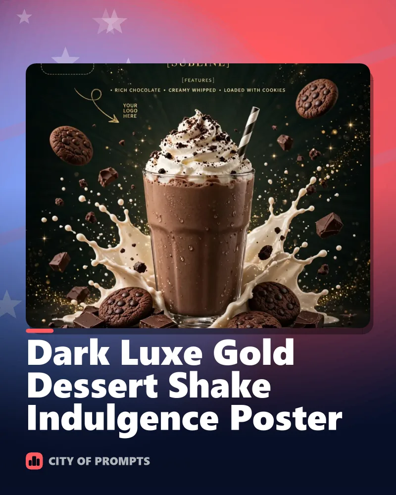 Cover image for Dark Luxe Gold Dessert Shake Indulgence Poster