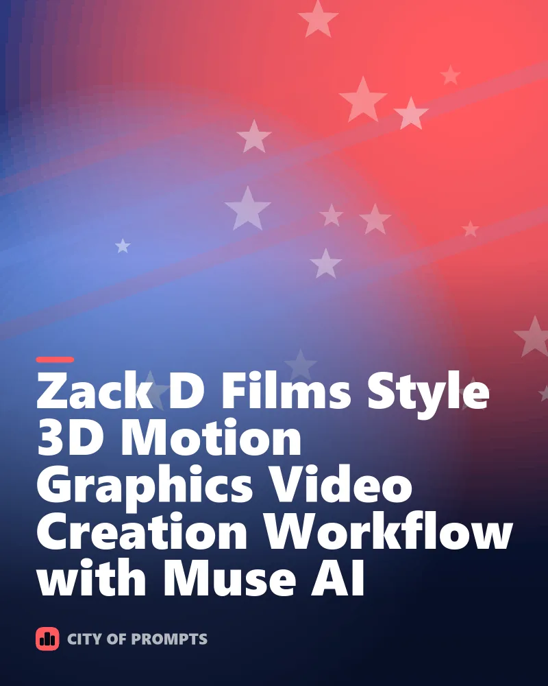 Cover image for Zack D Films Style 3D Motion Graphics Video Creation Workflow with Muse AI