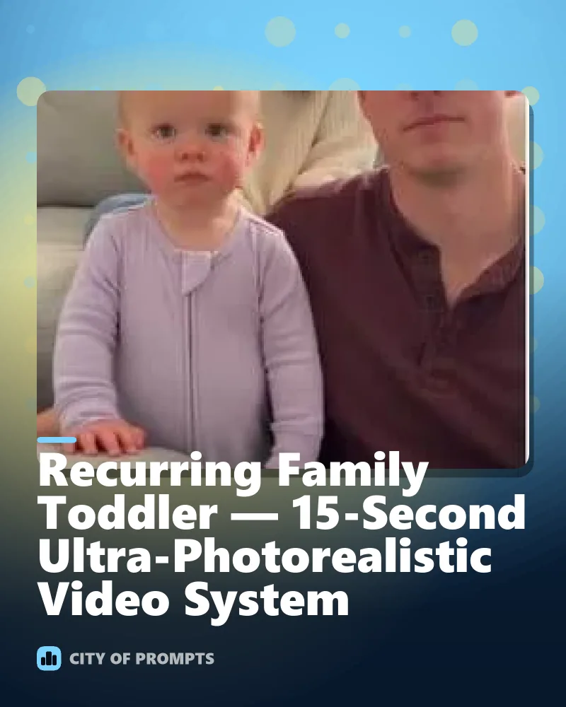 Cover image for Recurring Family Toddler — 15-Second Ultra-Photorealistic Video System