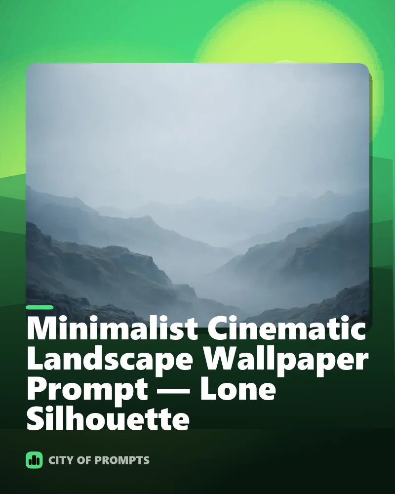Cover image for Minimalist Cinematic Landscape Wallpaper Prompt — Lone Silhouette