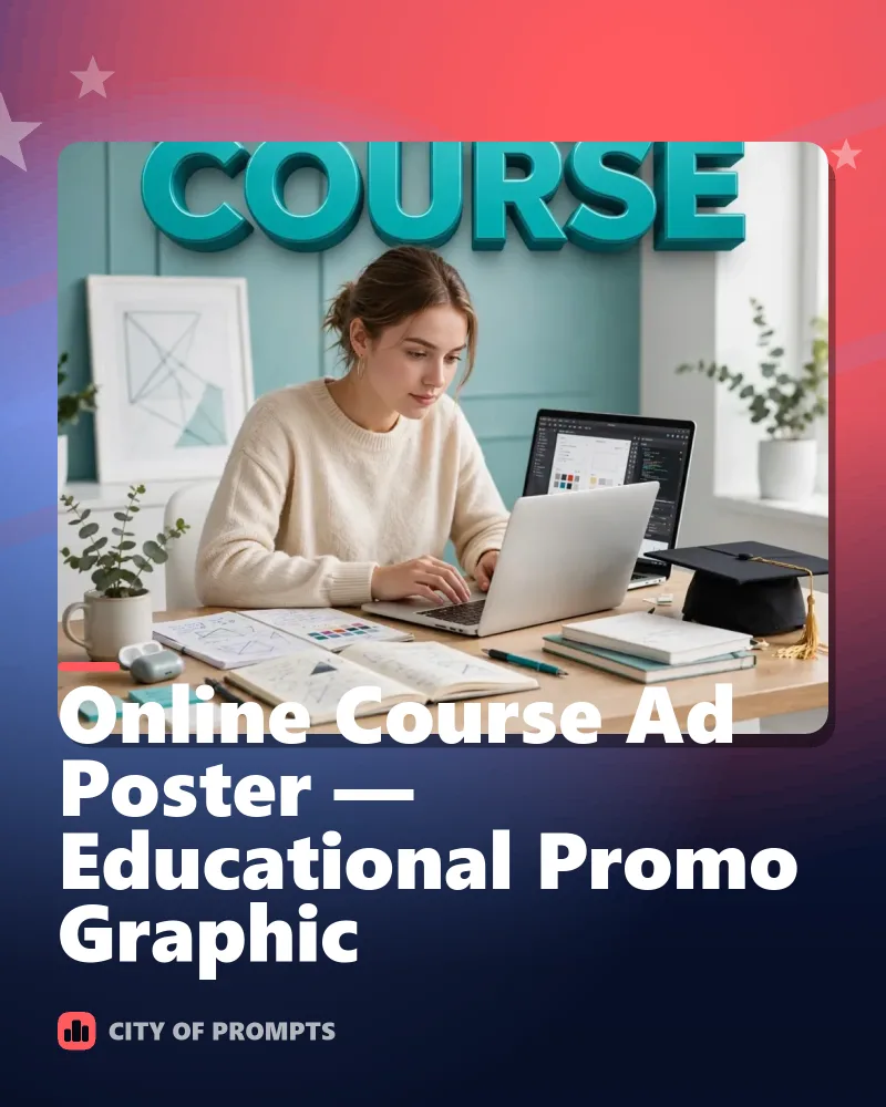 Cover image for Online Course Ad Poster — Educational Promo Graphic