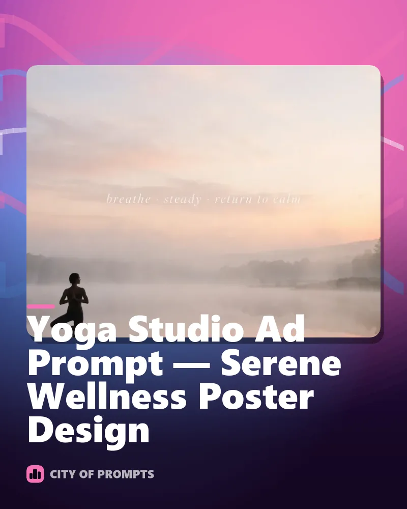Cover image for Yoga Studio Ad Prompt — Serene Wellness Poster Design