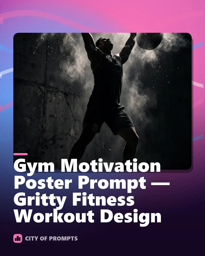 Cover image for Gym Motivation Poster Prompt — Gritty Fitness Workout Design