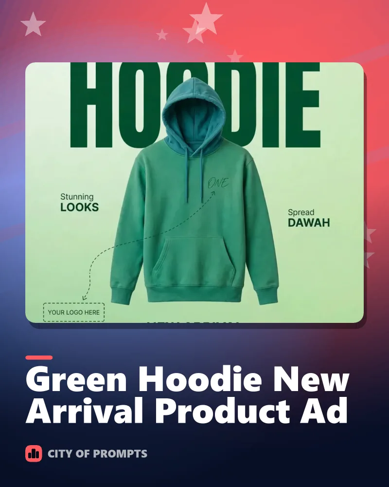 Cover image for Green Hoodie New Arrival Product Ad