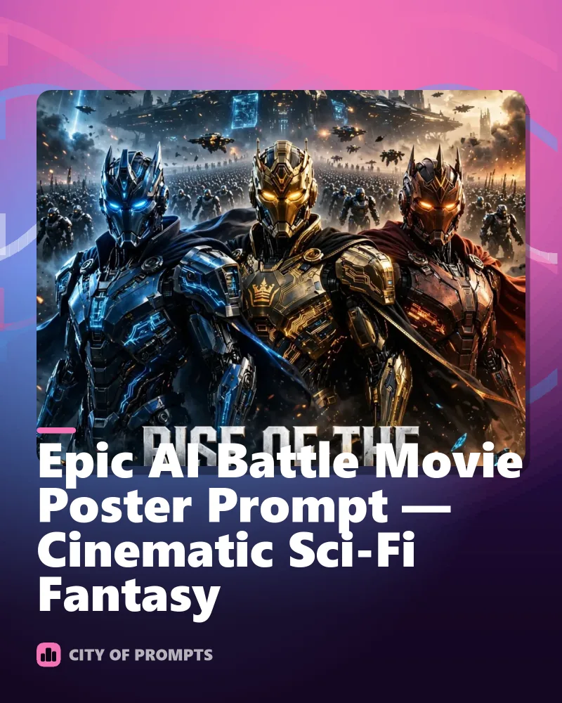 Cover image for Epic AI Battle Movie Poster Prompt — Cinematic Sci-Fi Fantasy
