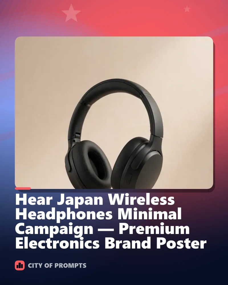 Cover image for Hear Japan Wireless Headphones Minimal Campaign — Premium Electronics Brand Poster