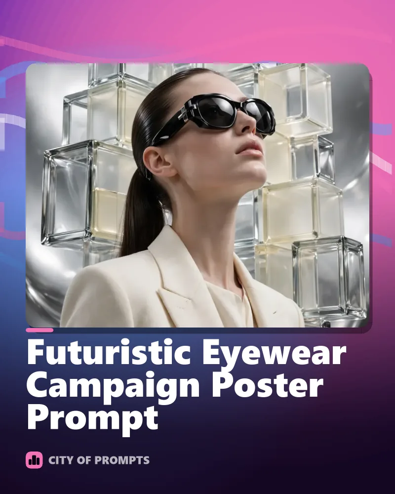 Cover image for Futuristic Eyewear Campaign Poster Prompt