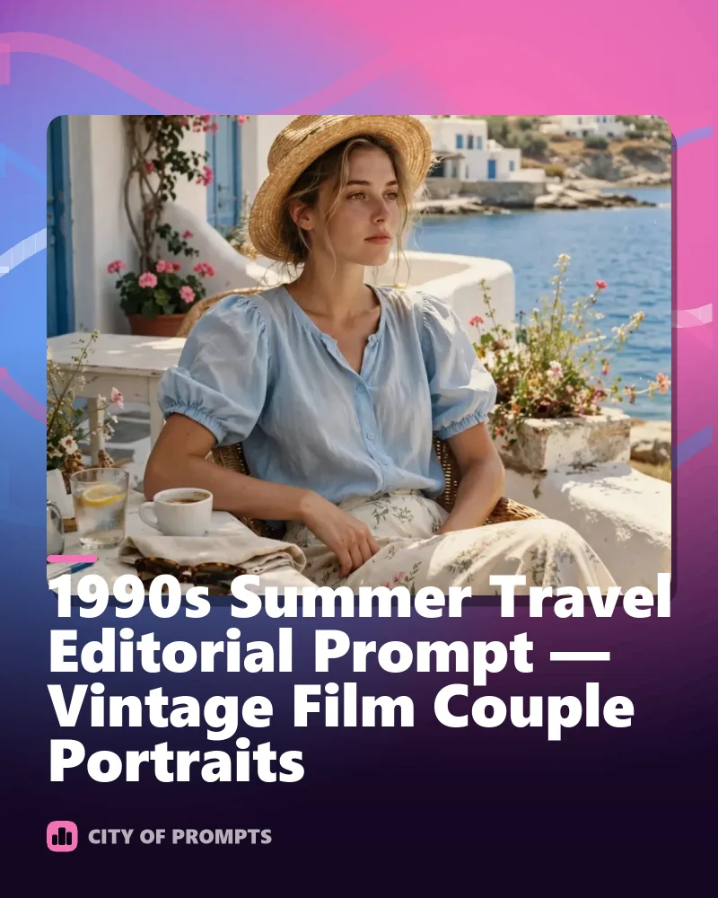 Cover image for 1990s Summer Travel Editorial Prompt — Vintage Film Couple Portraits