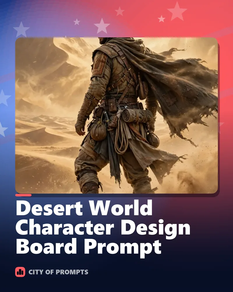Cover image for Desert World Character Design Board Prompt
