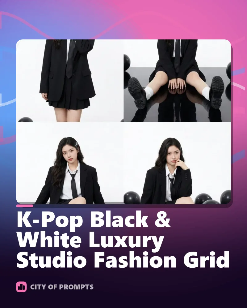 Cover image for K-Pop Black & White Luxury Studio Fashion Grid