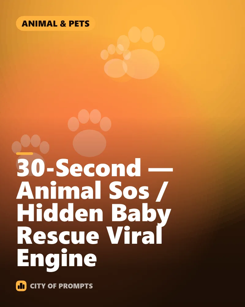 Cover image for 30-Second — Animal Sos / Hidden Baby Rescue Viral Engine