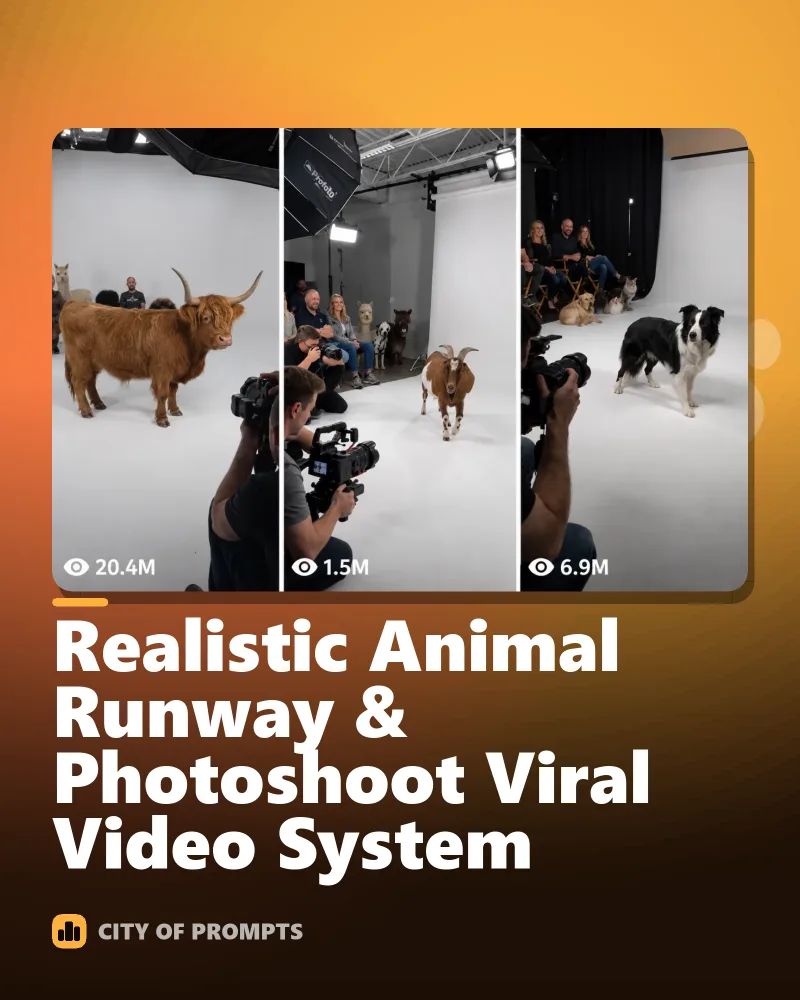 Cover image for Realistic Animal Runway & Photoshoot Viral Video System