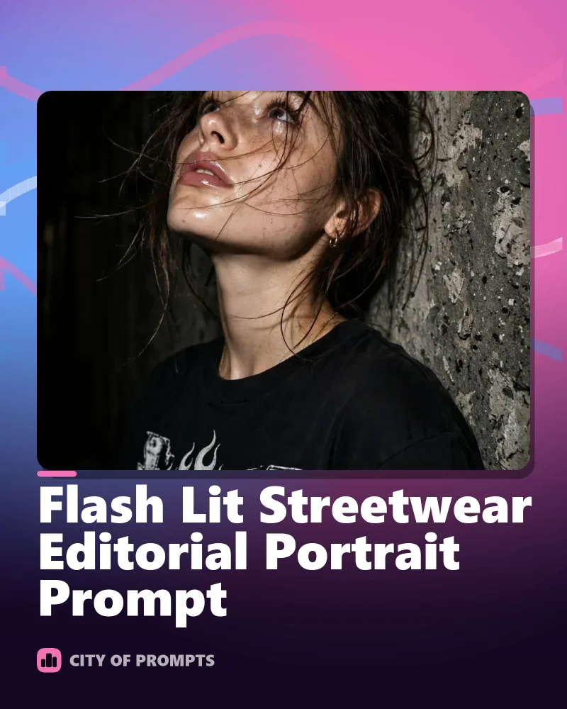Cover image for Flash Lit Streetwear Editorial Portrait Prompt