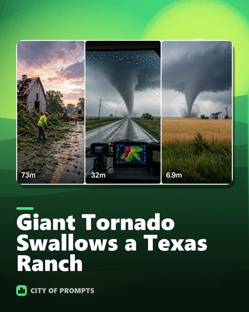 Cover image for Giant Tornado Swallows a Texas Ranch