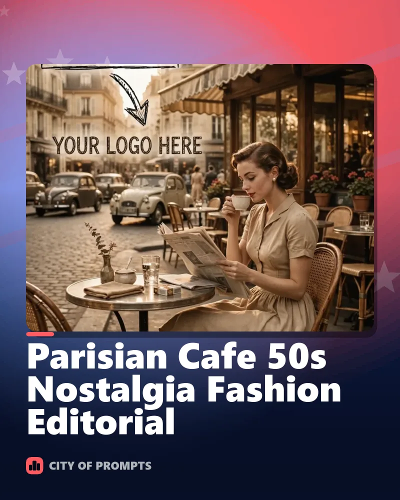 Cover image for Parisian Cafe 50s Nostalgia Fashion Editorial