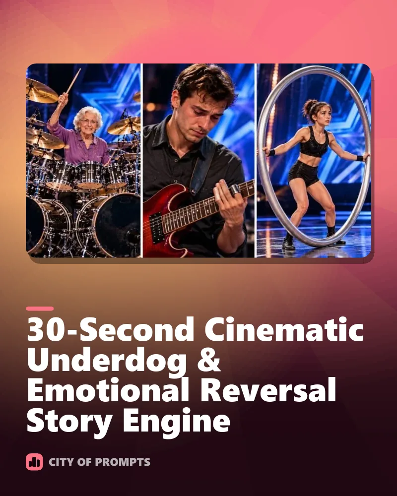 Cover image for 30-Second Cinematic Underdog & Emotional Reversal Story Engine