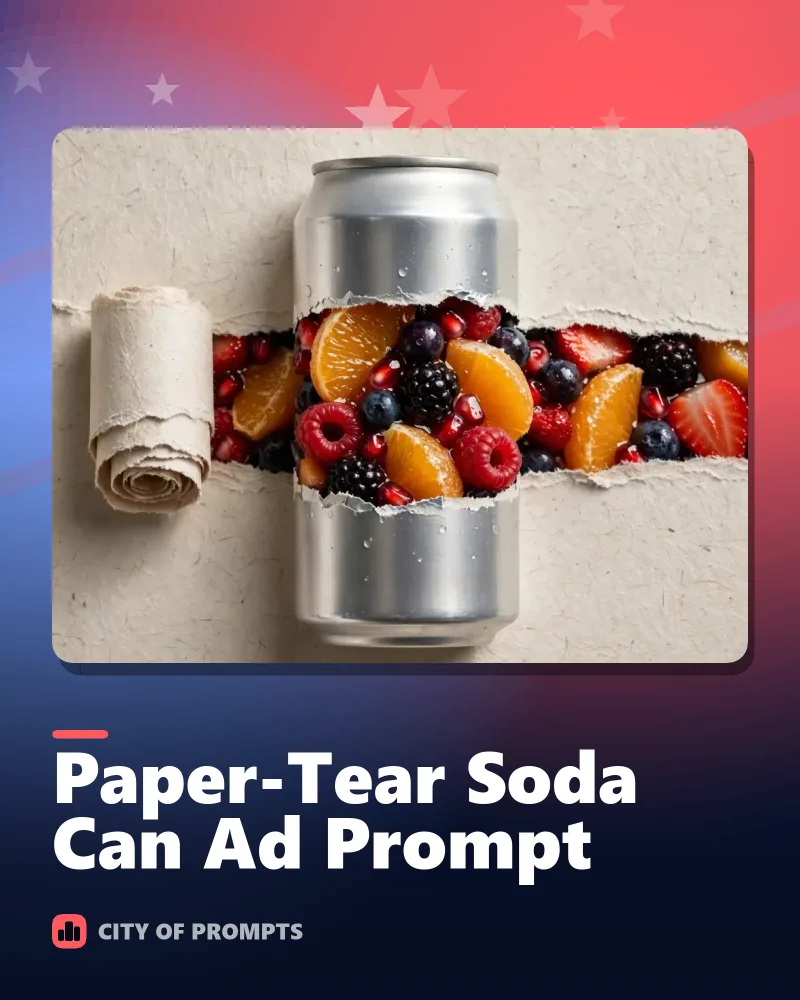 Cover image for Paper-Tear Soda Can Ad Prompt