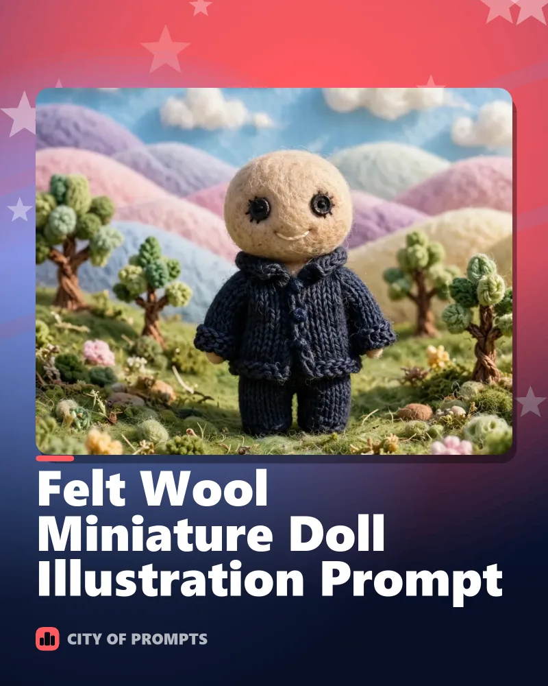 Cover image for Felt Wool Miniature Doll Illustration Prompt