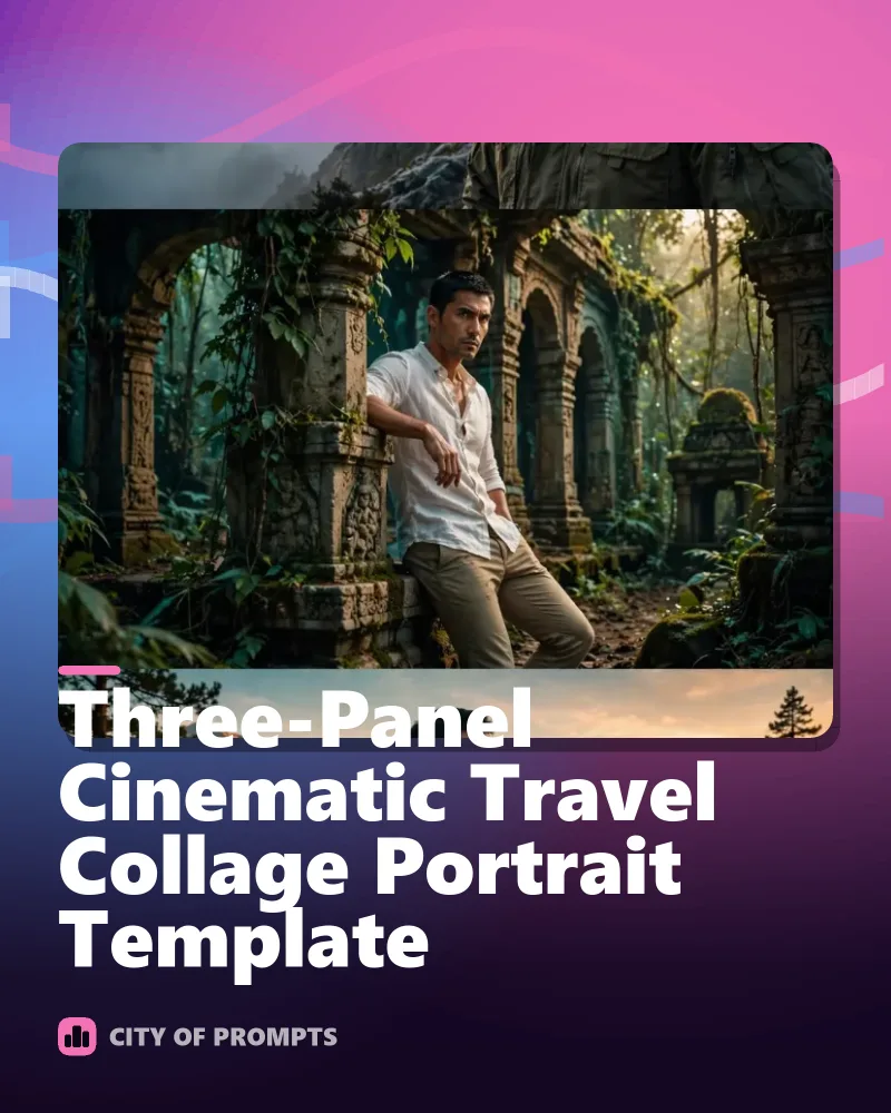 Cover image for Three-Panel Cinematic Travel Collage Portrait Template