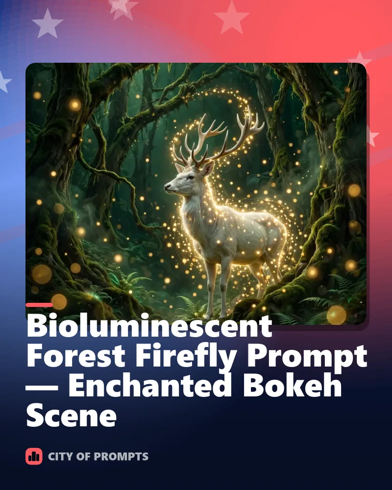 Cover image for Bioluminescent Forest Firefly Prompt — Enchanted Bokeh Scene