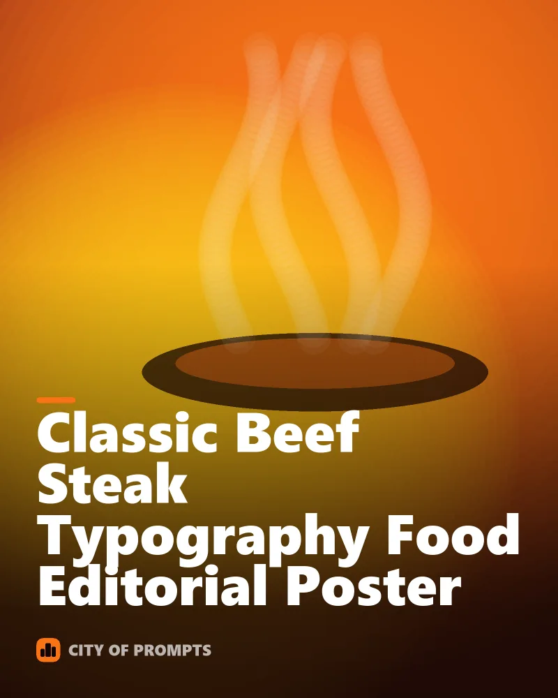 Cover image for Classic Beef Steak Typography Food Editorial Poster