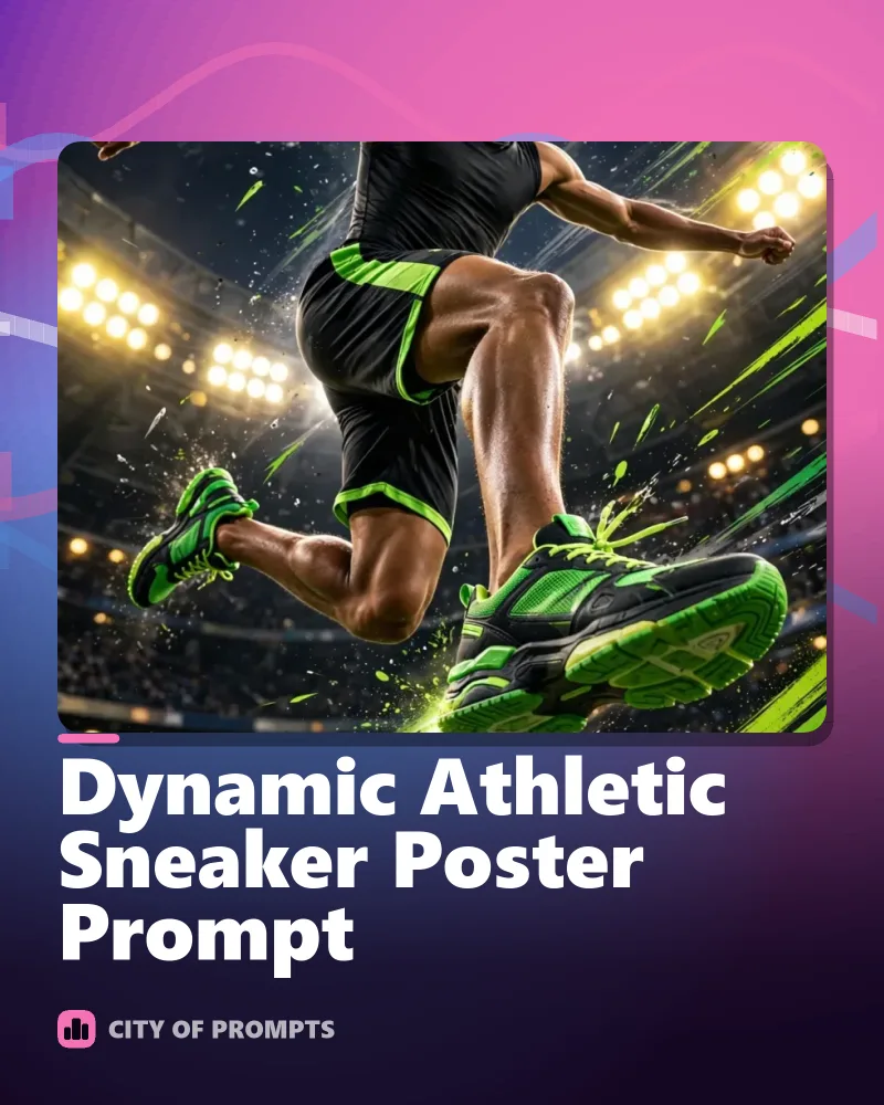 Cover image for Dynamic Athletic Sneaker Poster Prompt
