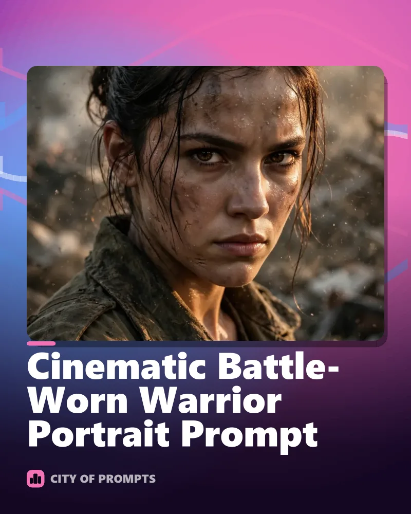 Cover image for Cinematic Battle-Worn Warrior Portrait Prompt