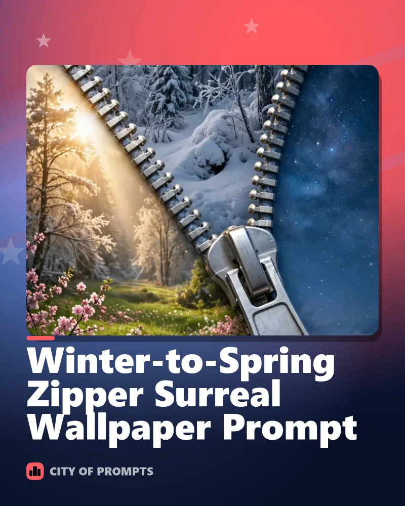 Cover image for Winter-to-Spring Zipper Surreal Wallpaper Prompt