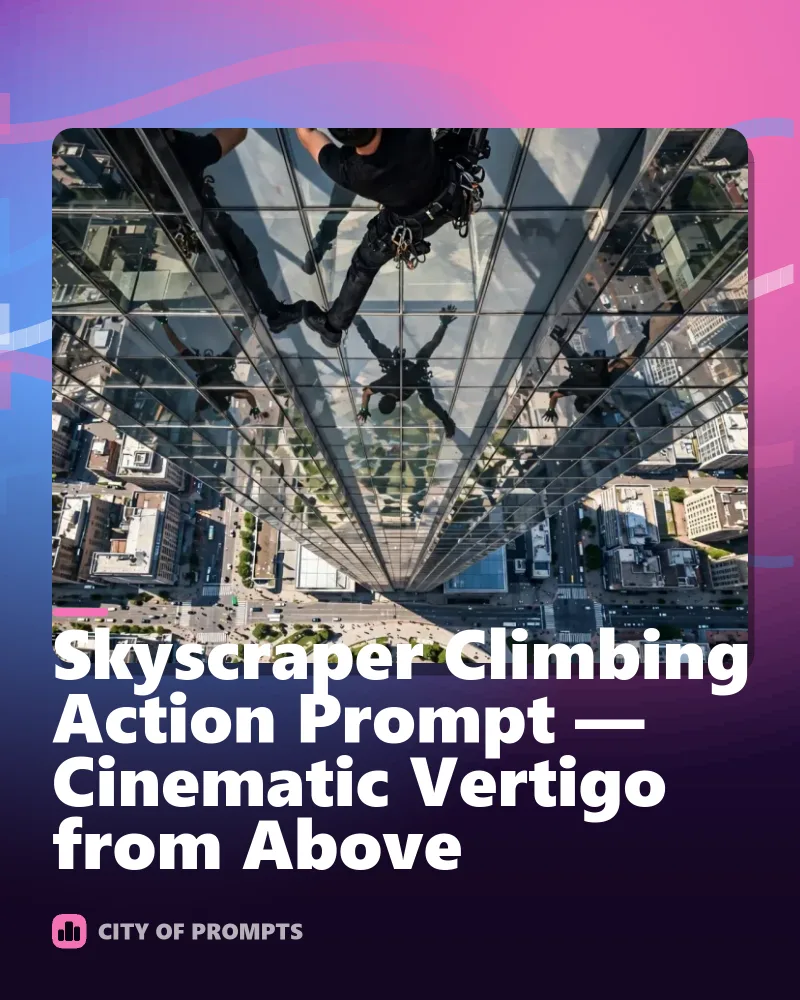 Cover image for Skyscraper Climbing Action Prompt — Cinematic Vertigo from Above