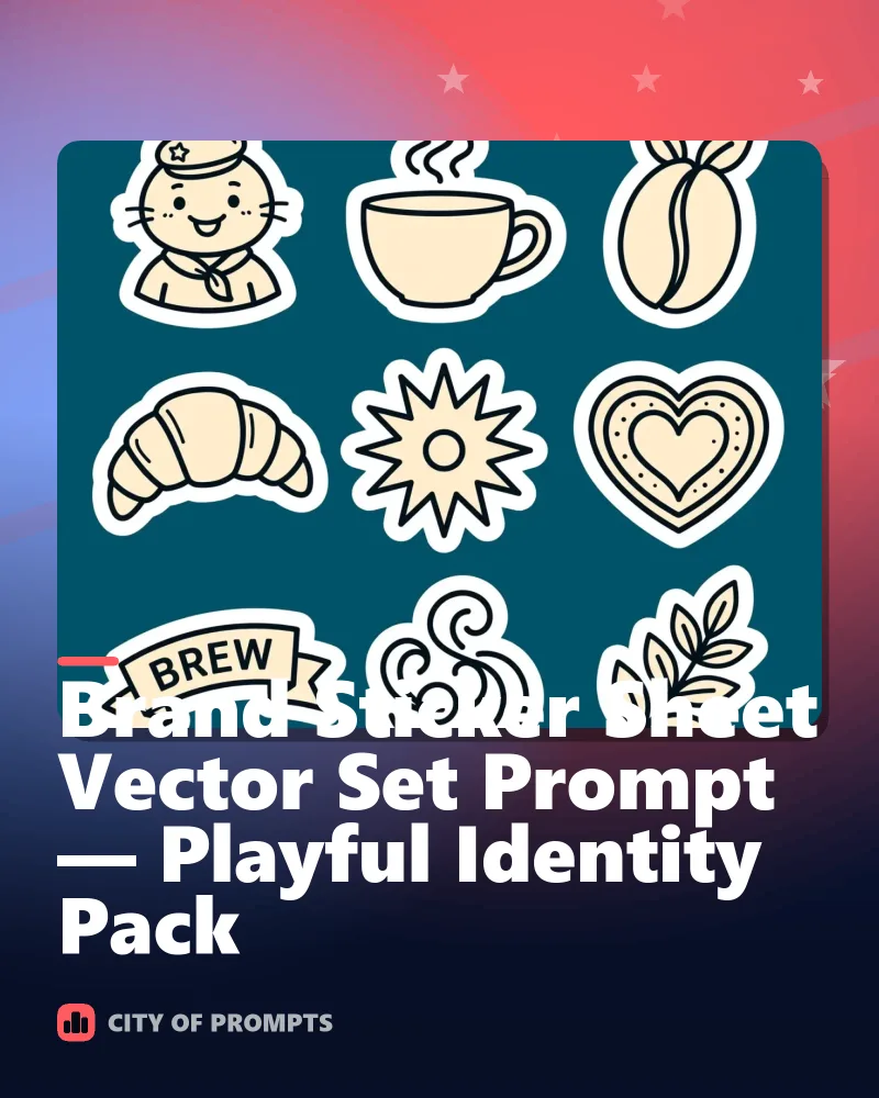 Cover image for Brand Sticker Sheet Vector Set Prompt — Playful Identity Pack