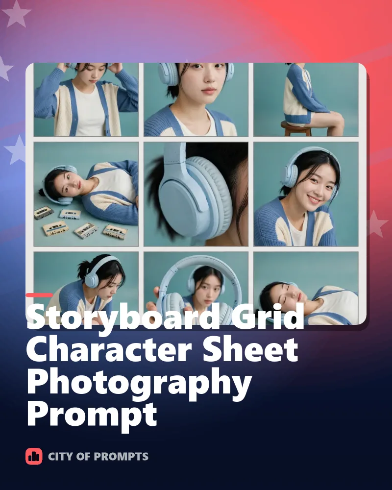 Cover image for Storyboard Grid Character Sheet Photography Prompt