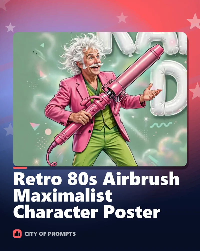 Cover image for Retro 80s Airbrush Maximalist Character Poster