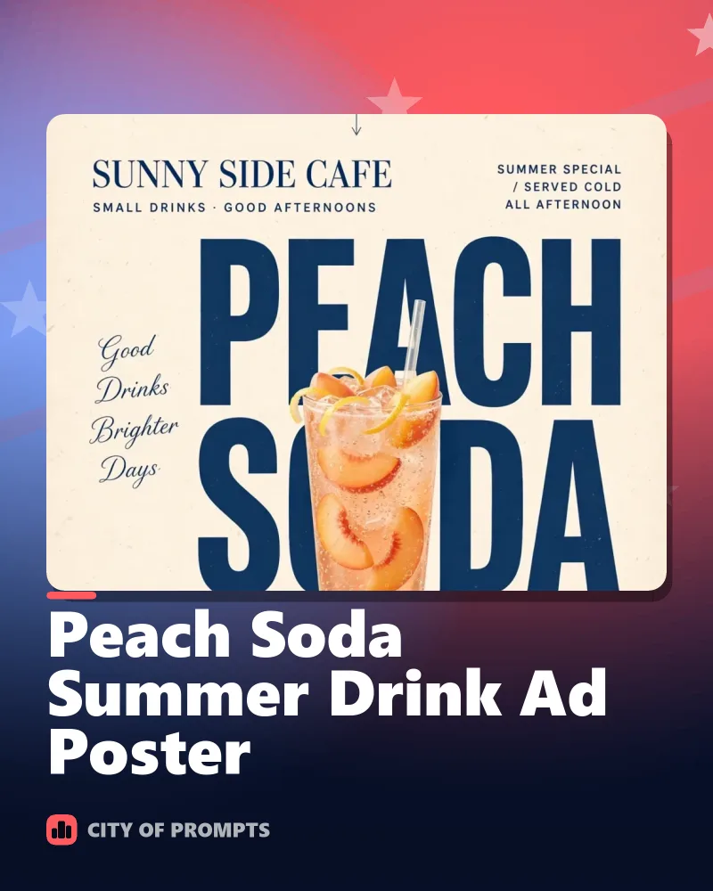 Cover image for Peach Soda Summer Drink Ad Poster