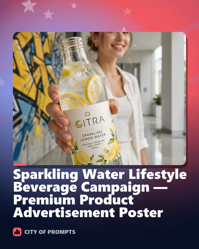 Cover image for Sparkling Water Lifestyle Beverage Campaign — Premium Product Advertisement Poster